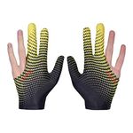 Anser M050912 Man Woman Elastic Lycra 3 Fingers Show Gloves for Billiard Shooters Carom Pool Snooker Cue Sport - Wear on The Right or Left Hand 1PCS (Yellow, M)