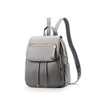 NICOLE&DORIS Fashion Women Backpack Mini Backpack Faux Leather Ladies Rucksack Shoulder Bag Purses Girls Backpack Grey