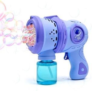 MOROVIK Bubble Gun Machine for Kids Toddlers | 5000+ Bubbles Per Minute | Leak-Proof, Automatic Space Bubble Blower with Led Light Bubbles Will be Out After 30 secs of Pressing Trigger (Style 2)