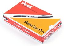 Pentel Sign Pen Fibre Tip Marker, Black Ink, Box of 12 - S520-A