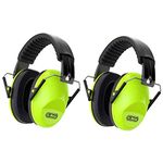 Ear Muffs for Noise Reduction: Dr.meter EM100 27 NRR Noise Cancelling Headphones for Kids with Adjustable Headband - Kids Ear Protection for Shooting Mowing and Sleeping - 2 Packs, Green & Green