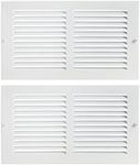 Built Industrial 2 Pack White Air Vent Covers, Iron Return Air Grill for 6x12 HVAC Systems