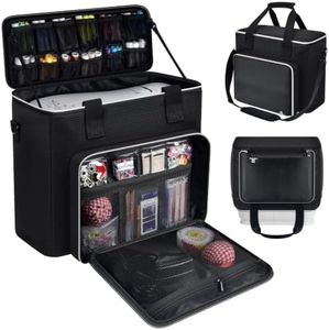 Sewing Machine Carrying Case with Removable Top Cover, Sewing Machine Bag with Shoulder Strap & Pockets, Fits Most Standard Machines and Accessories, for Brother/for Singer/for Janome,Black (Bag Only)