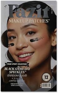 Fazit Black Game Day Speckles - Sports Makeup Patches – Waterproof & Sweat-Proof Team Spirit Face Stickers for Sports Events, Cheer, and Tailgates – Easy Peel & Apply Face Decals for Fans (12 Pack)