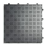 GarageTrac Diamond, Durable Interlocking Modular Garage Flooring Tile (48 Pack), Graphite