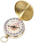 Eidyer Compass for Navigation, Vintage Pocket Compass with Luminous Function, Pure Copper Shell, Waterproof Compass for Camping/Orienteering/Hiking/Marching and Collection