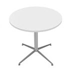 SENGLIDA White Dining Table Round Small Office Table Conference Table Coffee Meeting Table w/Stainless Steel X-Shaped Pedestal for Office Boardroom Kitchen Living Room 31.5 inch