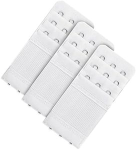 Yolev 3 Pezzi Prolunga per Reggiseno da Donna 3 Ganci 3 File Estensibile per Biancheria Intima Estensore con Fibbia Cinghia di Estensione Accessori per La Gravidanza（Bianco）