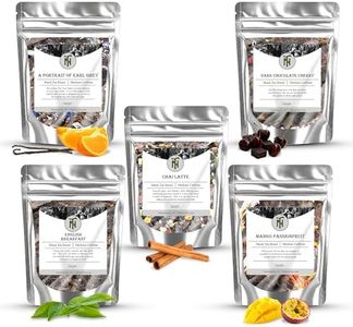 Nelson's Tea Favorites Sampler Pack - Loose Leaf Tea Sampler - A Portrait of Earl Grey, Chai Latte, Dark Chocolate Cherry, English Breakfast, Mango Passionfruit (Sample Sizes)