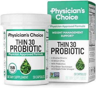 Physician's CHOICE Probiotics for Weight Management & Bloating - 6 Probiotic Strains - Prebiotics - Key ingredient Cayenne & Green Tea - Supports Gut Health - Weight Management for Women & Men - 30 CT