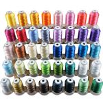 New brothread 40 Brother Colors Polyester Embroidery Machine Thread Kit 500M (550Y) Each Spool for Brother Babylock Janome Singer Pfaff Husqvarna Bernina Sewing Machines