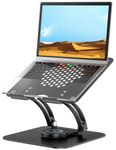 Tounee Swivel Laptop Stand for Desk, Ergonomic Laptop Holder with 360° Rotating Base, Adjustable Computer Stand Laptop Riser Compatible with Air, Pro, All Laptop 10-16"-Black