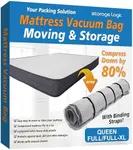 Queen/Full/Full-XL Foam Mattress Vacuum Bag for Moving, Vacuum Seal Mattress Bag with Straps