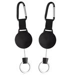 Kuuqa 2 Pieces Heavy Duty Retractable Key Chain Key Reel with 39 Inches Steel Wire Rope