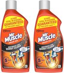 Mr Muscle Drain Unblocker, Sink & Drain Cleaner, Fast Acting Heavy Duty Drain Gel, Dissolves Clogs, Works 3x Better Than Bleach, Safe for All Pipes, Duo Pack (2 x 500ml)