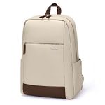 Laptop Backpack Anti Theft Slim Work Travel Backpack for Women Water Resistant College Bookbag Fits 15.6 Inch Notebook (Apricot)