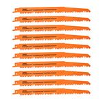 Luckyway 10-Piece 9 Inch Reciprocating Saw Blades Set, Sawzall Saw Blades Set, Pruner Saw Blades Set for Wood Cutting Pruning