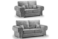 Verona Sofa Highback | 3 Seater 2 Seater Corner Sofa Fullback | Grey Fabric Sofa Set | Warranty Included (3+2 Seater)