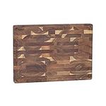 Typhoon World Foods End Grain Acacia Block | Made from Durable and Sustainable Acacia Wood | Cutting, Chopping and Serving Butcher Block with Juice Groove | 350 mm x 250 mm x 30 mm