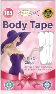 Cinta Doble Cara Ropa y Piel Fashion Tape (104 Paquetes) - Adhesivo Fuerte Todo el Día para Todos los Tipos de Tela, Suave para Pieles Sensibles, Color Transparente para Todos los Tonos de Piel