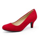 DREAM PAIRS Women's LUVLY Court Shoes Sandals Bridal Wedding Party Low Heel Pump Shoes LUVLY,Size 6,Red,LUVLY