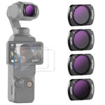 Neewer Magnetic ND/PL Filter Set Compatible with DJI Osmo Pocket 3 Creator Combo Accessories, Action Camera 4 Pack ND8/PL ND16/PL ND32/PL ND64/PL Filters Kit with 2 LCD Touchscreen Protectors