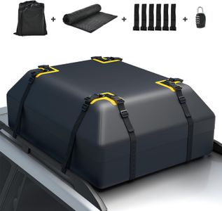 COSTWAY Car Roof Bag, 15 Cu Ft Waterproof Cargo Carrier – Black with Lock & Straps