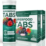 Superfoods Company Superfood Tabs - Detox Cleanse Drink - Nutrition Supplement for Women & Men - Support Healthy Weight, Digestive Health, Cravings & Bloating Relief - Mixed Berry Flavor [60 Tablets]