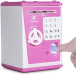 LIKE Toy Piggy Bank Safe Box Fingerprint ATM Bank ATM Machine Money Coin Savings Bank for Kids (Blue, Pink) Pink