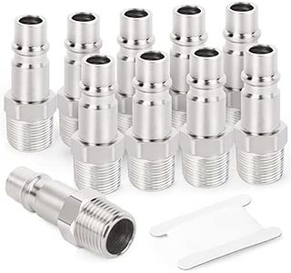 GASHER 10PCS 1/2-Inch NPT Male Industrial Air Tool Fitting, 1/2-Inch High Flow Pneumatic Plugs Max Working Pressure 300PSI