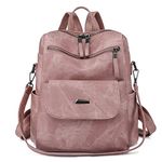 Qyoubi Women's Fashion Backpack Purse Anti-Theft Casual Shopping Convertible Multipurpose Travel Bag Pink