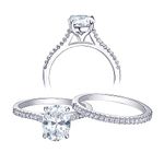 Newshe Solitaire Engagement Rings for Women Wedding Ring Set Sterling Silver Oval Cz 2.2Ct Size 7