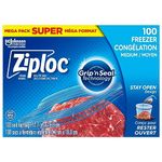 Ziploc Medium Food Storage Freezer Bags, Grip 'n Seal Technology for Easier Grip, Open and Close, 100 Count