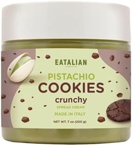 EATALIAN by AMZ BETTER Pistachio Cream with sweet crunchy biscuit, 7 oz/200 gr, Delicious spread with a uniquely sweet taste, Ideal on bread, Excellent for Dubai Chocolate, Made in Italy