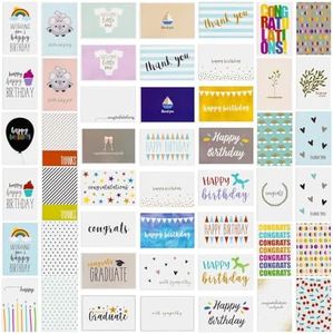 144 Greeting Cards Assortment Bulk Box for All Occasions, Birthday, Graduation, Baby Shower & Thank You, 48 Various Designs with Envelopes, 4 x 6 Inches