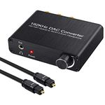 Neoteck 192kHz DAC Converter Digital Optical Coaxial Toslink to Analog Stereo L/R RCA 3.5mm Jack Audio Supports Dolby AC-3/DTS 5.1 CH with Volume Control for HDTV Blu-ray DVD PS3