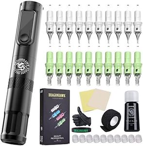 Dragonhawk X4 Tattoo Pen Kit Wireless Tattoo Machine Gun Tattoo Cartridges Needles Black Tattoo Ink Supplies TZ-025