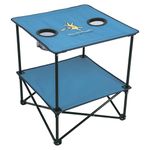 Life is Good Camping Table, Polyester, Light Blue, 24" x 25" x 25"