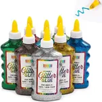 Bright Creations Glue with Glitter for Arts and Crafts, 8 Colors (6.76 Oz, 8 Pack)