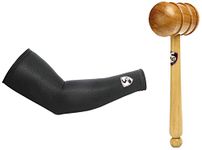 SG Wooden Mallet & SG Century Model Cotton and Spandex Cricket Sleeve (Black, Large)