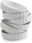 GOURMEX White, Fluted Quiche Baking Dish | Ceramic Nonstick Pan | Perfect for Baking Tart Pies, Creme Brulee, Custard Dishes and Cheesecake | Porcelain (11.5cm Round 6pk)