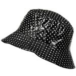 TOUTACOO Waterproof Vinyl Bucket Rain Hat .Polka Dot - Black