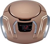 Sylvania Portable CD Boombox with AM/FM Radio (Champagne) - SRCD261-B-Champagne