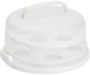 Juvale 2-In-1 Round Cake Carrier with Lid and Handle for 10-Inch Cakes, 2 Pies, 14 Cupcakes (12 x 5.9 In)