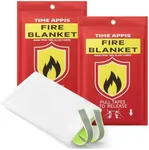 TIME APPIS Fire Blanket, Fire Blankets Emergency for Home Kitchen, 40 x 40 Inch Heavy Duty Fiberglass Insulation Fire Blanket, Emergency Fire Retardant Blankets for Camping Fireplace BBQ, 2 Pack