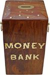 AYERAH Enterprises Money Bank - Big Size Master Size Large Piggy Bank Wooden 8.5x5.5inch for Kids and Adults (Brown)(Xtra Large Size)(25 * 14 * 14)