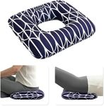 Hemorrhoid Cushion Donut Pillow Doughnut Bed Sore Butt Pregnancy Pillows for Sitting Medical Tailbone Head Hip Ear Piercing Sciatica Post Surgery Chair Seat Pads (Navy Blue)