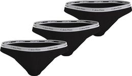 Calvin Klein Women Bikini Shape Briefs Stretch Cotton Pack of 3, Black (Black/Black/Black), L