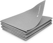 Navaris Foldable Yoga Mat for Travel - 1/8 inch (4mm) Thick Exercise Mat for Yoga, Pilates, Workout, Gym, Fitness - Non-Slip Folding Thin Portable Mat