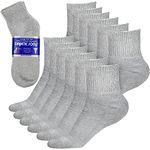 Debra Weitzner Diabetic Ankle Crew Socks Mens Womens Non-binding Socks Loose Fit 12 Pairs, Ankle/Grey, 9-11
